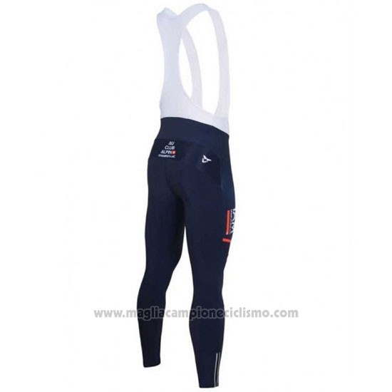 2016 Abbigliamento Ciclismo IAM Bianco e Blu Manica Lunga e Salopette
